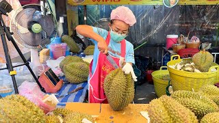 Thai Lady Durian Cutting Skills  Fruits Cutting Skills [upl. by Valenka]