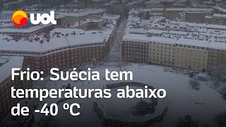 Suécia registra recorde de frio com temperaturas abaixo de 40 °C [upl. by Neeloj]