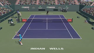 Full Ace Tennis Simulator FAMOD 17  Cameron Norrie VS Gael Monfils  INDIAN WELLS  CPU vs CPU [upl. by Raimund]