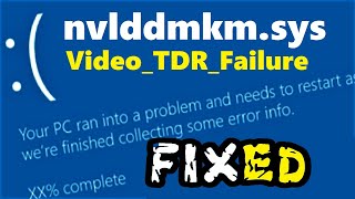 nvlddmkmsys Windows 10 fix  How to fix VideoTDRFailure Blue Screen Error [upl. by Lati]