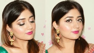 Indian Festive Makeup Tutorial  Pink Glow  Navratri Makeup  corallista [upl. by Ranite]