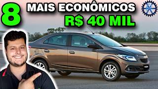 8 MELHORES CARROS ECONÔMICOS até 40 MIL REAIS para COMPRAR em 2024 [upl. by Sosna]