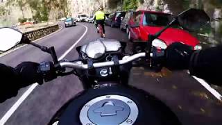 Yamaha MT03 vs Honda CBR500R way to Positano Italy [upl. by Anwahsit877]