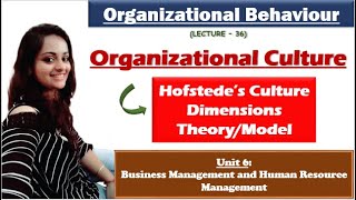 Hofstedes Culture Dimensions Theory Hofstede organizational culture model OB HRM NTAUGC NET [upl. by Ordnas]