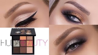 HUDA BEAUTY SMOKEY OBSESSIONS  3 LOOKS 1 PALETTE  LASHES LOVE amp LEATHER [upl. by Adnorhs]