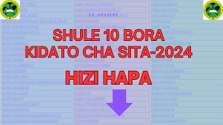 SHULE 10 BORA MATOKEO YA KIDATO CHA SITA 2024 [upl. by Jacintha610]