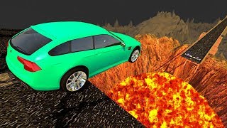 Beamng drive  Open Bridge Crashes over Volcano 1 Jumping into Volcano Crashes [upl. by Ane360]