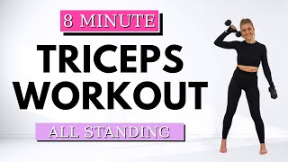 🔥8 Min TRICEPS WORKOUT🔥TONE amp SCULPT🔥LETS GET SHREDDED SERIES🔥Triceps Workout at Home🔥ALL STANDING🔥 [upl. by Rafferty897]