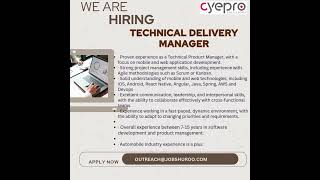 Technical Delivery Manager Vacancy [upl. by Inatirb]