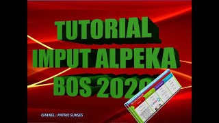 TUTORIAL INPUT ALPEKA BOS 2020patric sukses [upl. by Hamrnand662]