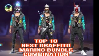 TOP 10 BEST GRAFFITO MARINO BUNDLE COMBINATION freefire freefireindia combination [upl. by Dleifxam]