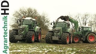 FENDT Traktoren im Schnee  Lohnunternehmen Kumm Agrar  Strautmann Streublitz  Miststreuen [upl. by Randal581]