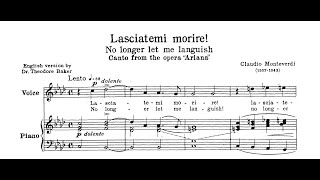 Lasciatemi morire Claudio Monteverdi  Piano Accompaniment in F Minor [upl. by Andree]