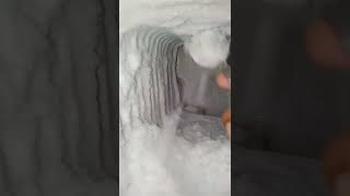 FREEZER FROST SCRAPING fluffyiceeating freezerfrost snow iceasmr [upl. by Mapel]