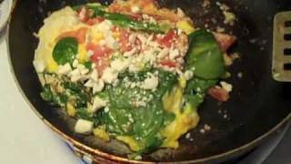 Diet Recipe Feta and Spinach Scramble Eggs [upl. by Leonardi]