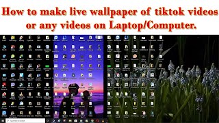 How to make live wallpaper of tiktok videos or any videos on Laptopcomputer [upl. by Ettenoj]