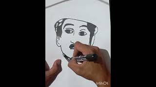 Charlie Chaplin Easy Sketch [upl. by Kenny]