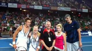 Mademoiselle Mahut and friends at Hyundai Hopman Cup Very Mixed Doubles [upl. by Ecyned]