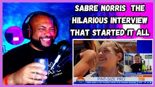 AMERICAN REACTS TO  Sabre Norris  The hilarious interview that started it all [upl. by Einoj]