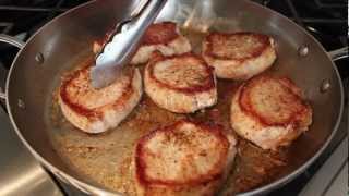 Apple Cider Glazed Pork Chops  Boneless Pork Chops with Apple Cider Reduction Sauce [upl. by Anahsahs]