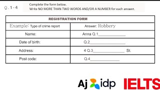 REGISTRATION FORM IELTS LISTENING Registration Form Ielts New Listening 2024 Hard Listening ielts [upl. by Valleau]