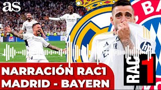 REAL MADRID 2  BAYERN 1 NARRACIÓN de RAC1 CATALUÑA GOL JOSELU GOL ANULADO FINAL [upl. by Higginson]