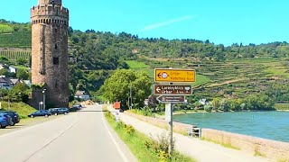 🇩🇪🚘 driving germany 4K 🏞️ Rheingau 🏰 Loreley ⛴️ Bingen ⛪️ Bacharach ⛲️ HDR [upl. by Letniuq]