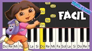 DORA LA EXPLORADORA  TUTORIAL DE PIANO FÁCIL [upl. by Edmunda93]