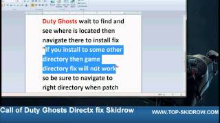 UPDATED Call of Duty Ghosts DirectX Error Fix SINGLEPLAYER 2014 [upl. by Bradeord701]