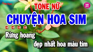 Chuyện Hoa Sim Karaoke Tone Nữ  Rumba Chuẩn Beat Chất Lượng Cao  Tiên Organ [upl. by Ahsinav]