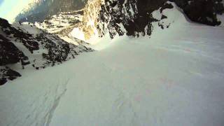 Skiing Slot Couloir on Mt Snoqualmie  Backcountry Alpental Snoqualmie Pass [upl. by Crissie]