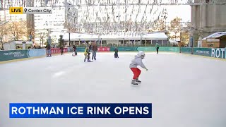 Rothman Rink in Dilworth Park opens for the 2024 holiday season in Philadelphia [upl. by Rudolfo]