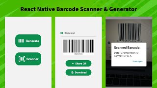 React Native Barcode Scanner amp Generator app [upl. by Thorny]