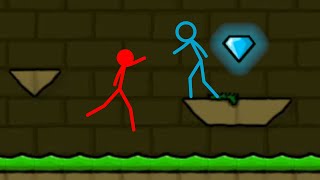 Watergirl and Fireboy Stickman Animation  Forest Ice Light Temple 7 [upl. by Iron120]