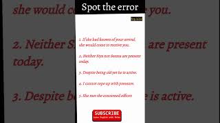 Spot the error  September 2020 Class 11  Learn English with Mohan shorts [upl. by Leela]