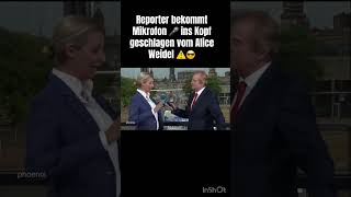 Alice Weidel 🇩🇪schlägt Reporter das Mikrofon 🎤 in Kopf und bricht die Reportage ab ⚠️ [upl. by Eon]