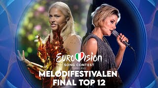 MELODIFESTIVALEN 2022 FINAL  MY TOP 12 EUROVISION [upl. by Mehitable881]