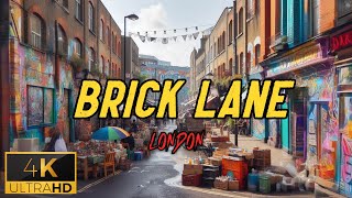 Brick Lane  London Walking Tour 4K Explore the Vibrant Heart of East End [upl. by Tiphanie]