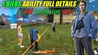 NEW JBIEBS CHARACTER ABILITY TEST  free fire new JBIEBS character ability full details [upl. by Suirradal]