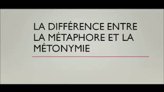 la différence entre métonymie et métaphore [upl. by Bruns69]