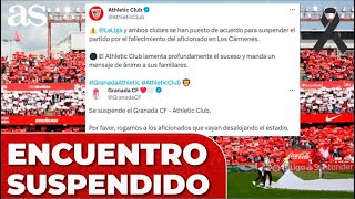 SUSPENDIDO el GRANADAATHLETIC por el FALLECIMIENTO de un aficionado [upl. by Pepillo]