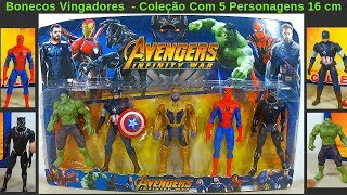 Bonecos Vingadores Thanos Homem Aranha Hulk Pantera Negra Capitão América Bonecos Marvel Coleção [upl. by Oralia]