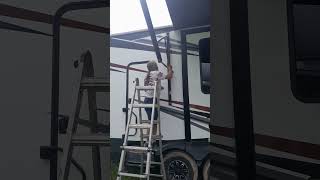 Changing awning arms Pt1 fifthwheel camper [upl. by Durwyn368]