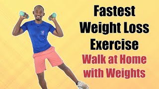 FASTEST WEIGHT LOSS EXERCISE  40 Minute Aerobic Walk at Home Exercise with Weights [upl. by Delia]