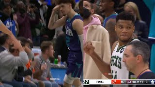 LaMelo had a crazy clutch shot and then Giannis closes out Hornets 😲 [upl. by Phemia]