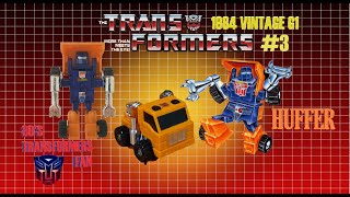 TRANSFORMERS G1 MINIBOT HUFFER VINTAGE TOY REVIEW [upl. by Diann527]