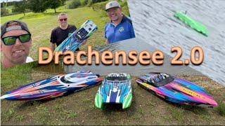 Drachensee 20 6s Powerboat Speedboote und jede Menge Spaß Spartan Catamaran M41 Traxxas Blast [upl. by Nomrah]