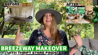 BREEZEWAY MAKEOVER  Transforming My Outdoor Space With Thrift Store Finds  Before amp After Reveal [upl. by Etteoj]