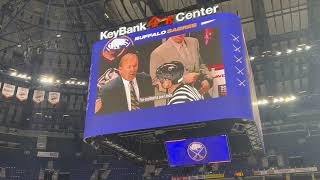 Lindy Ruff chat on new scoreboard [upl. by Elene]