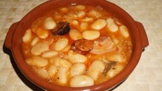 JUDIONES DE LA GRANJA CON CHORIZO BACON Y MORCILLA FABADA EN OLLA EXPRES [upl. by Lemahs]